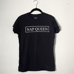 Black "Nap Queen" Black Short Sleeve Tee (L)